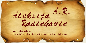 Aleksija Radičković vizit kartica